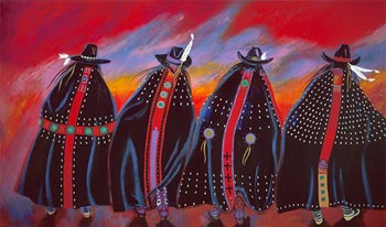 The original artwork, "Rodeo Sisters," by Susana Santos. All Rights Reserved.